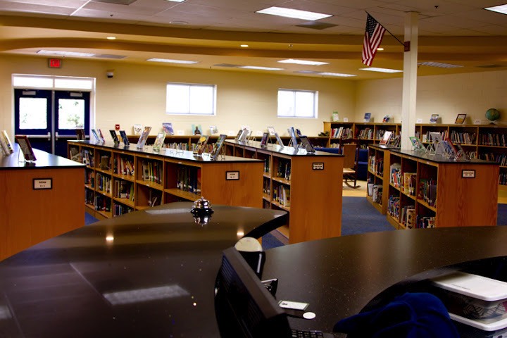 Queen of Angels Catholic School Media Center View from Staff Desk